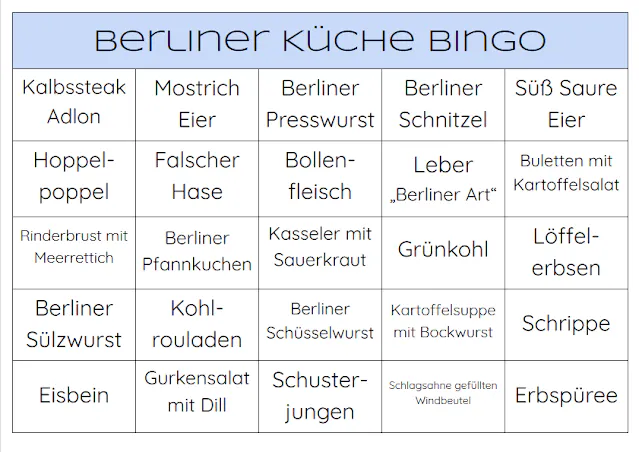 Berliner Küche Bingo