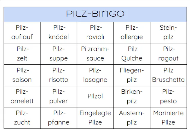 Pilz Bingo