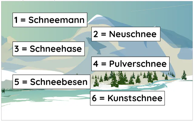 Merk-Würfelspiel: Schnee