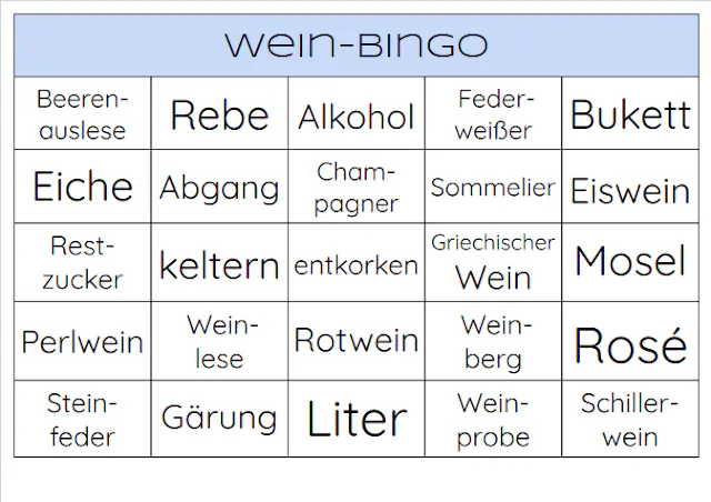 Wein Bingo