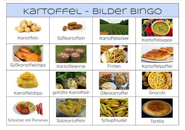 Kartoffel - Bilder Bingo