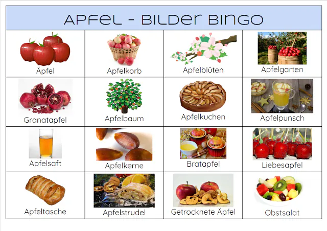 Apfel - Bilder Bingo