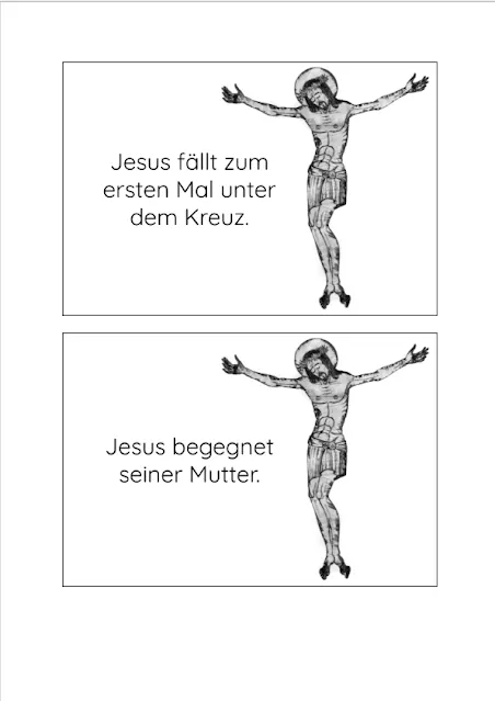 PDF Datei mit Legespiel: Kreuzweg die Stationen zum Ausdrucken