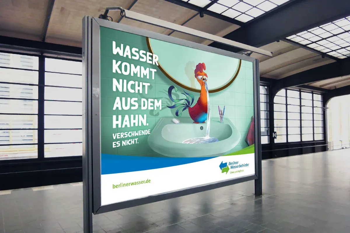 Werbekampagne der Berliner Wasserbetriebe. 📸 Rebmann + Poguntke