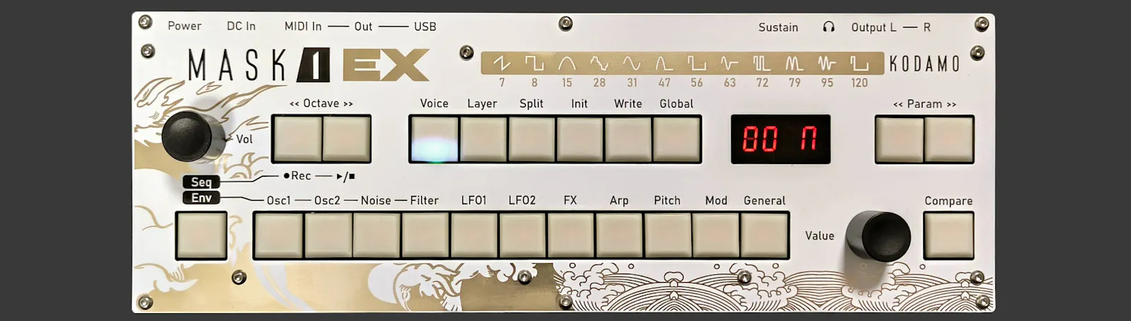 Kodamo MASK1EX - kompakter Desktop Bi-Timbral Bitmask Synthesizer mit innovativer Klangsynthese