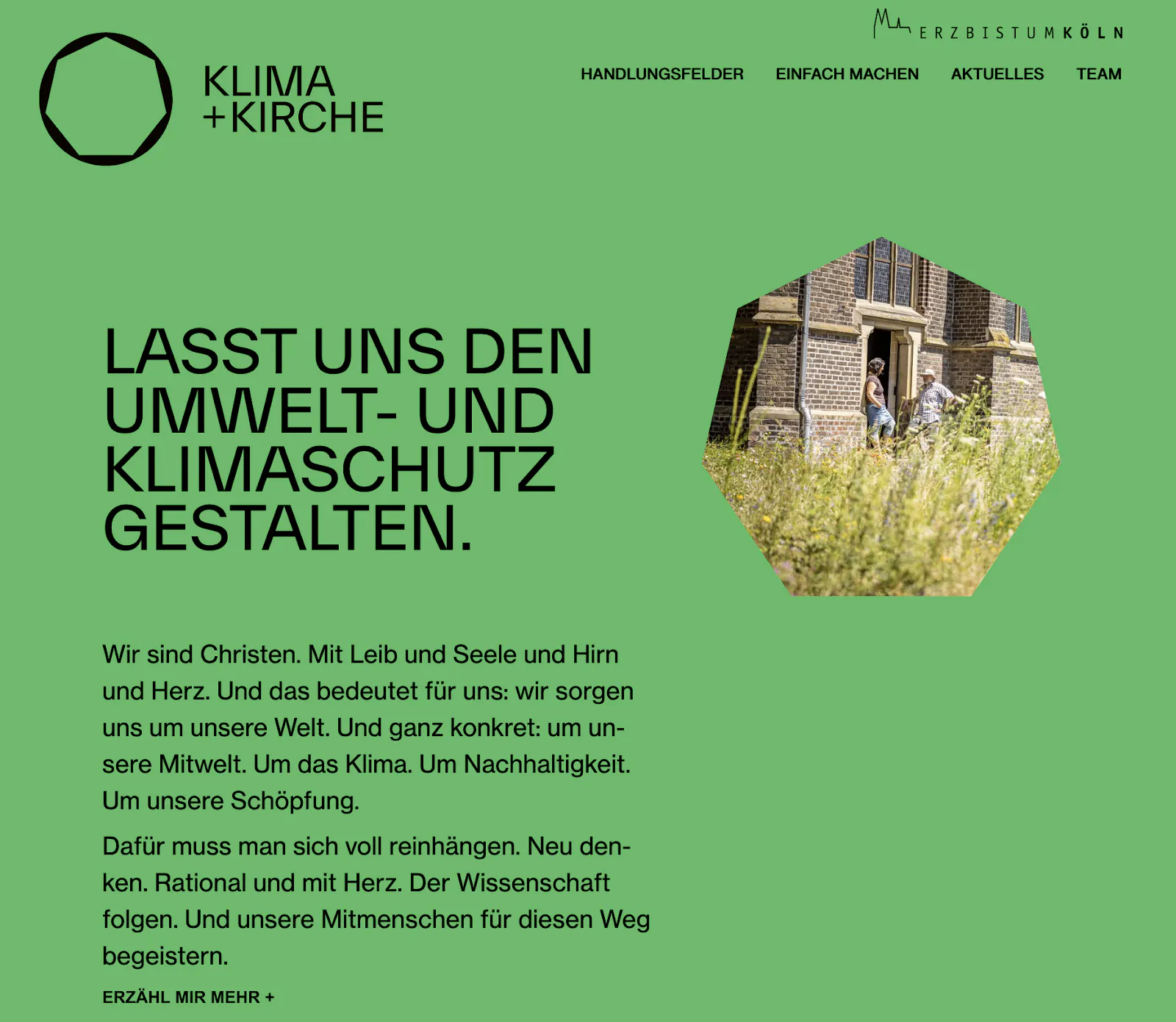 Klima + Kirche Website des Erzbistums Köln