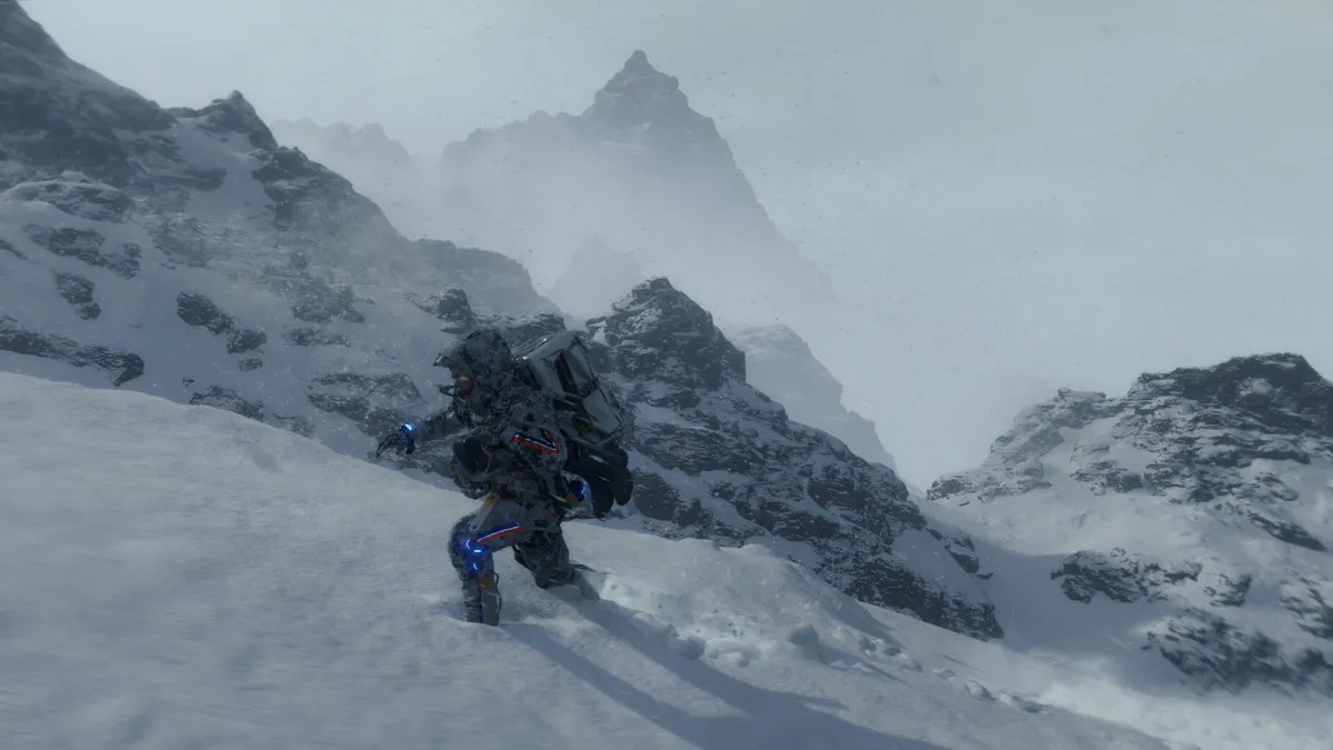 HIDEO_KOJIMA on X: "In the new DEATH STRANDING trailer, there's a scene Sam sets up the rope. The snow mountain is not the set, the path exists and you can actually go