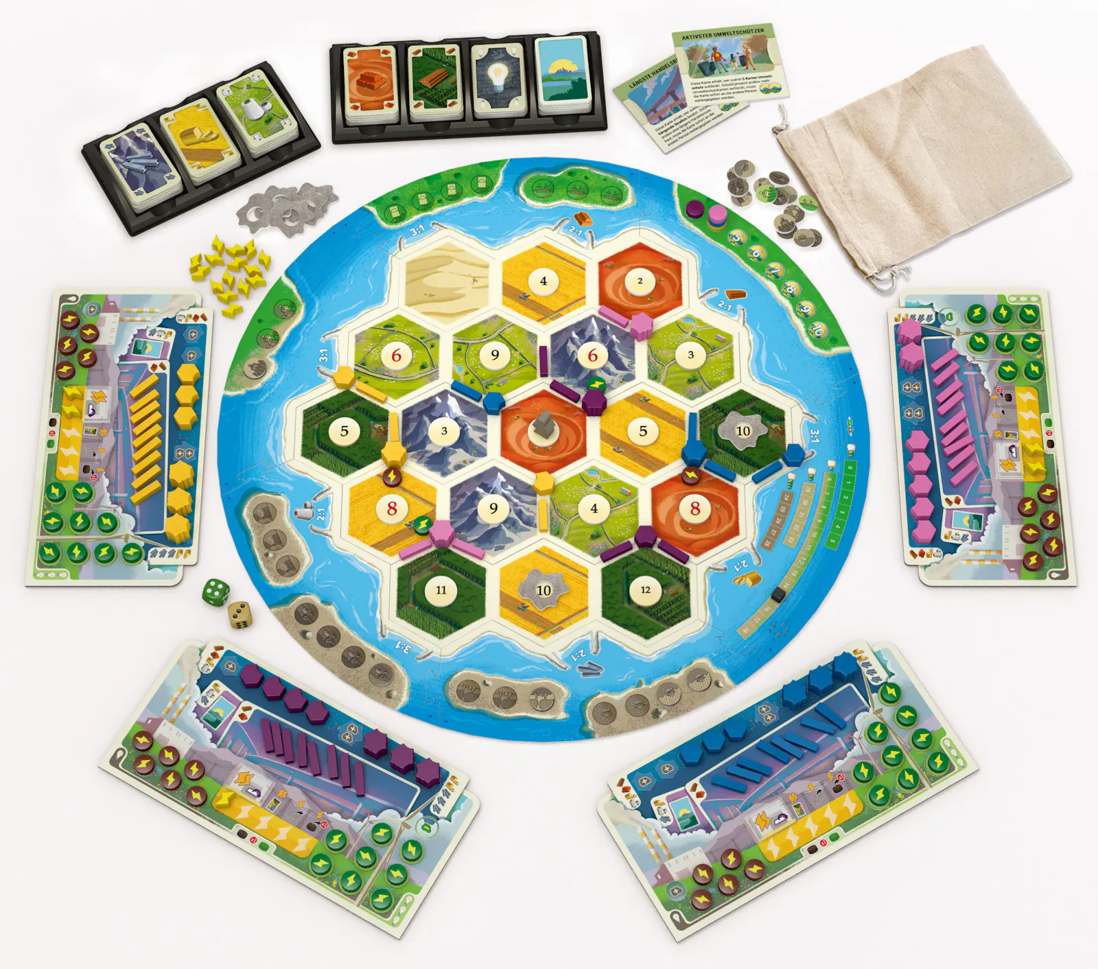Braune vs. grüne Kraftwerke bei Catan Energien 📸: catan.de