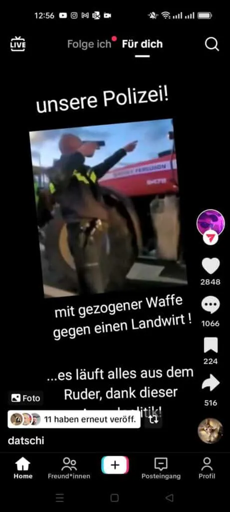 Screenshot soziale Medien