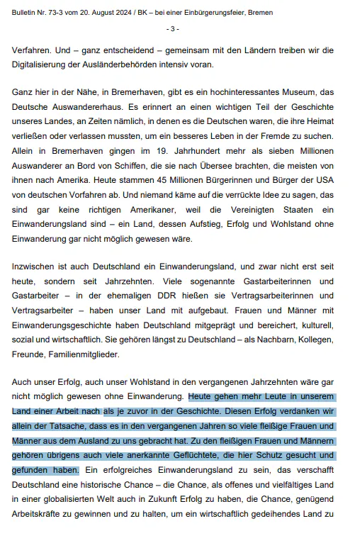 Die gesamte Rede von Bundeskanzler Olaf Scholz