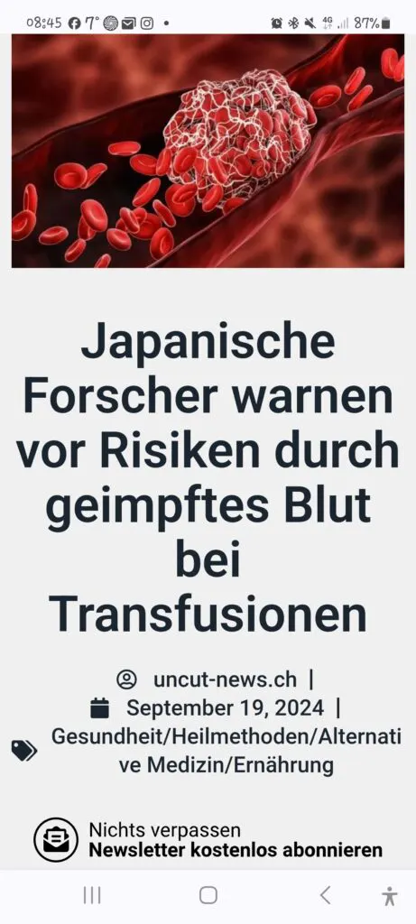 Geimpftes Blut gefährlich? Keine Beweise für Risiken von Bluttransfusionen