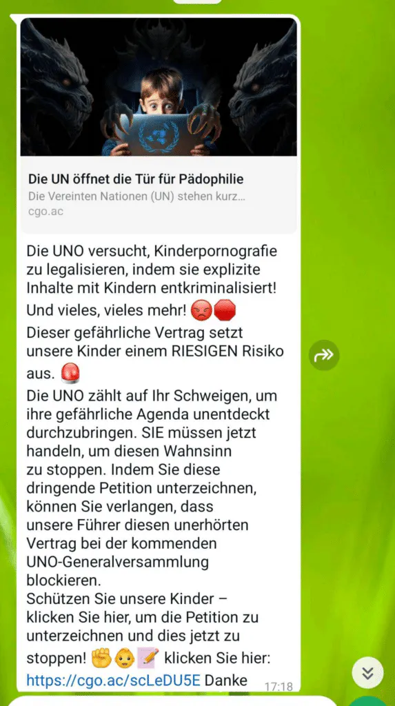 Screenshot der im Umlauf befindlichen Petition
