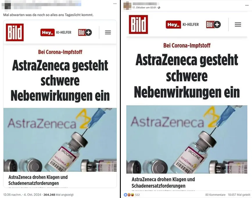 Screenshots: X und Facebook