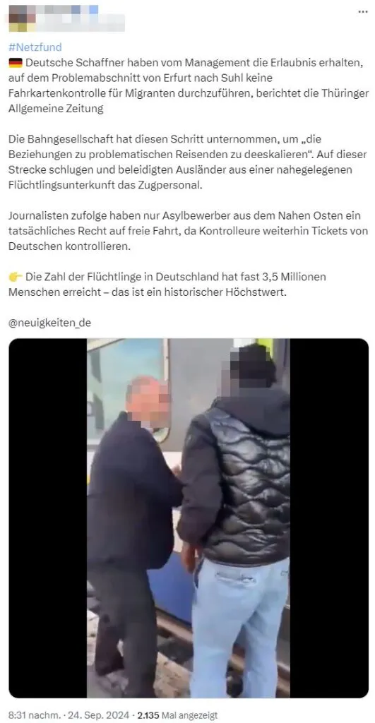 Screenshot eines Beitrages auf X